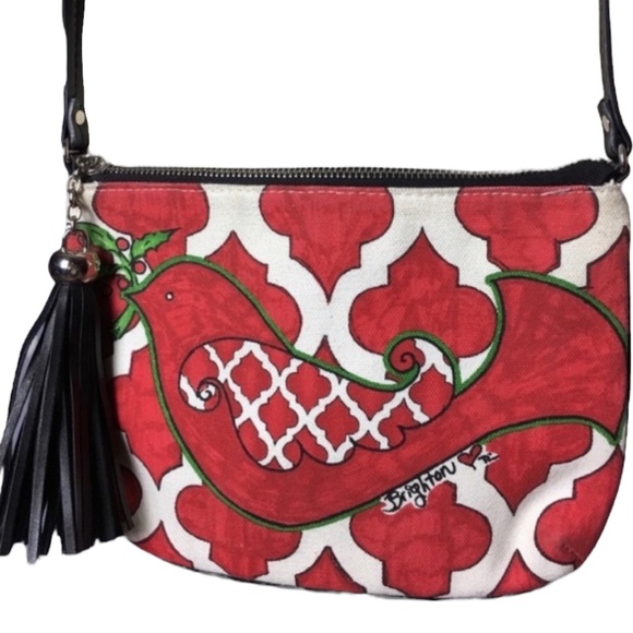 Brighton PAX Peace Dove Canvas Crossbody Purse - Picture 1 of 14